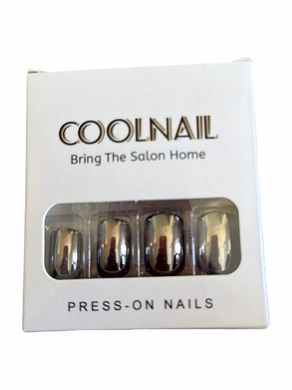 Metallic Silver Press-On Nails 2 Packs